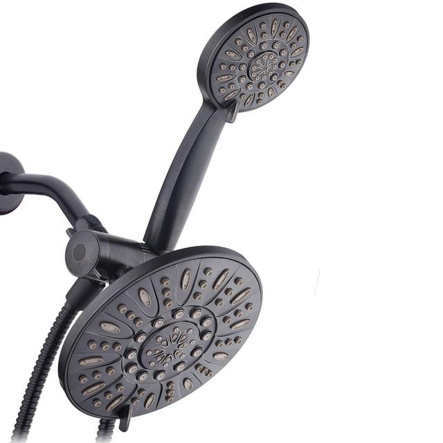 7" 48 Setting High Pressure Luxury Three-Way Rainfall/Handheld Shower Head Combo Oil Rubbed Bronze - AquaDance