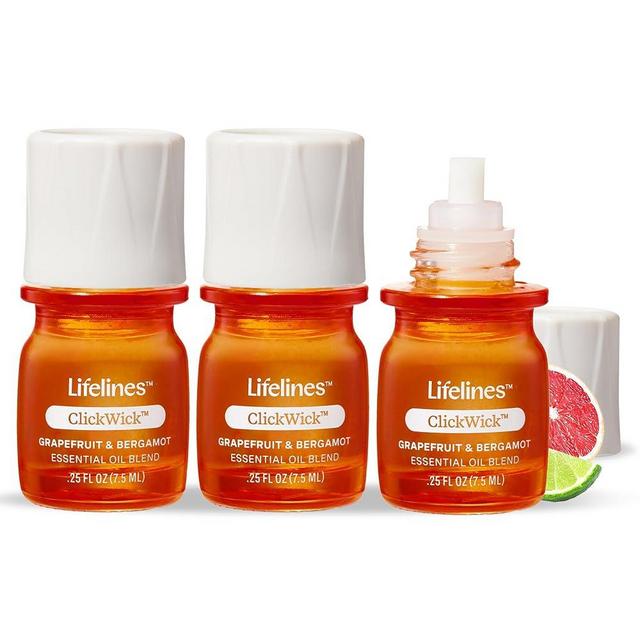 ClickWick Essential Oil Blends for Lifelines Diffusers, 3-Pack Citrus Grove Set - Essential Oil Blend Refill for Candle, Plant & Shower Aromatherapy Diffuser - Fragrance for Diffusers