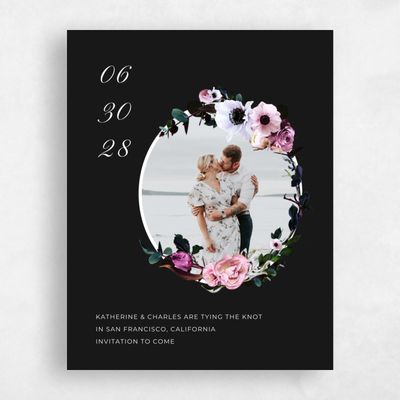 Black Wedding Save the Date - Napa Border