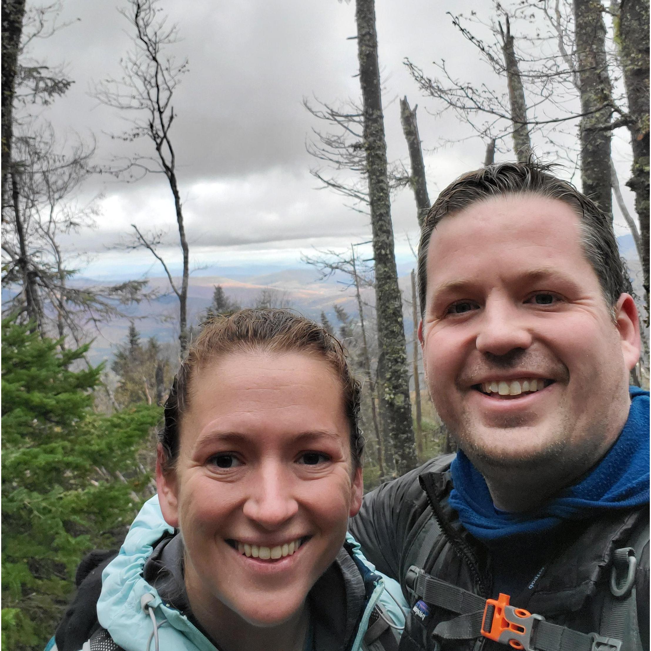 Newly engaged, on our way down Mt Eisenhower