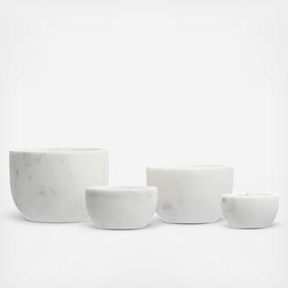 4-Piece Stackable Marble Bowl Set