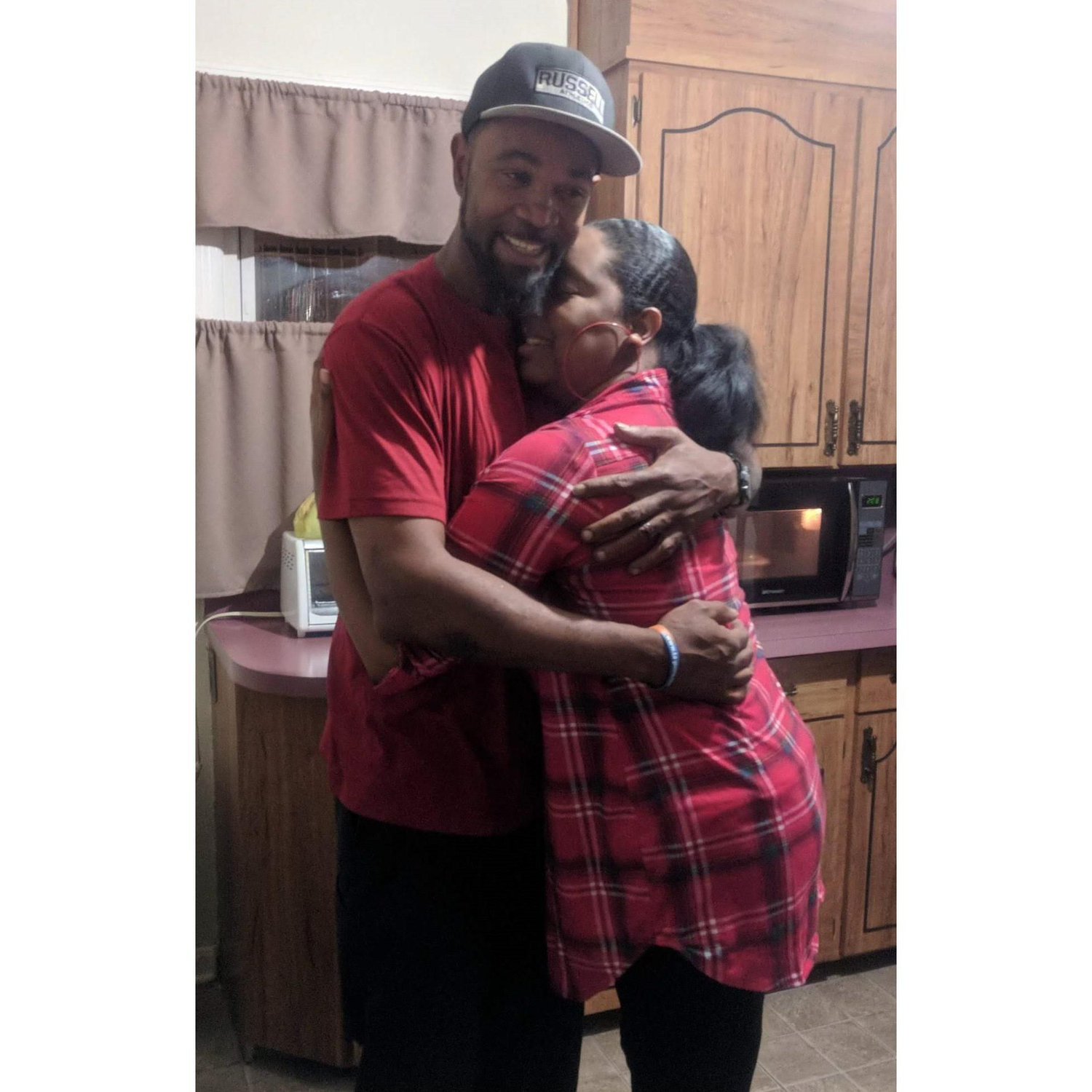 When my boo boo comes through we hug it out!