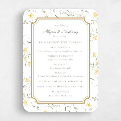 White Rounded Wedding Program - Vasara