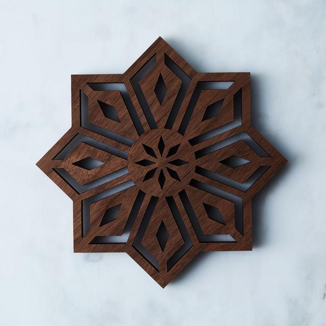 Laser-Cut Walnut Mosaic Trivet