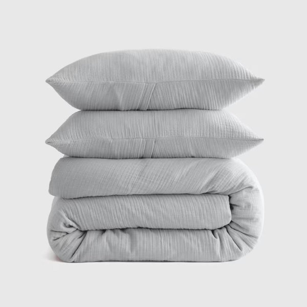 Organic Airy Gauze Duvet Cover Set in Mist | Quince