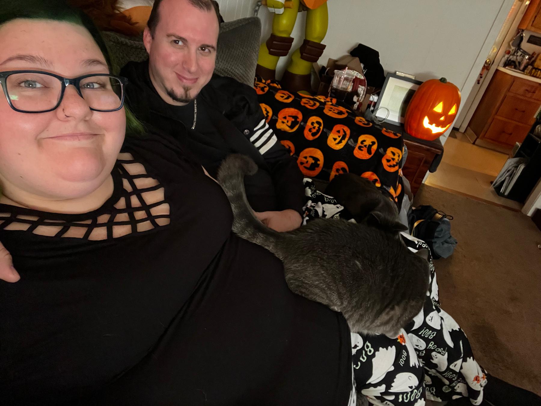 This cat never comes up to sit with us, so we had to get photo proof!