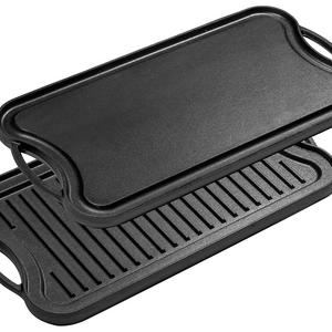 Bruntmor, Pre-Seasoned Cast Iron Reversible Grill/Griddle Pan, 20-inch x 10-inch