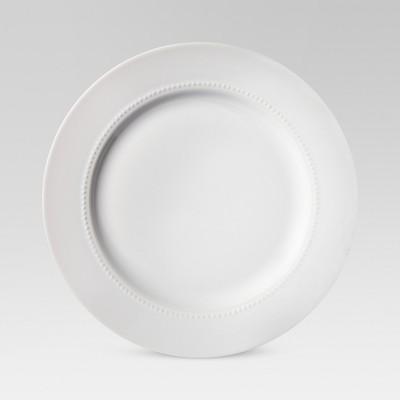 11" Porcelain Beaded Dinner Plate White - Threshold™
