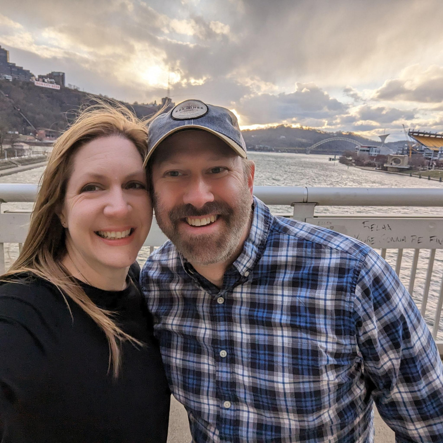 Walking across the bridge in Pittsburgh to see Kelsea B.