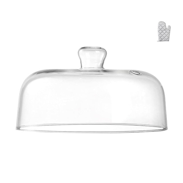 10 inch Glass Microwave Splatter Cover, 5" Extra Tall Microwave Plate Cover for Food, All Glass, BPA-Free & Non-Plastic, Dishwasher Safe