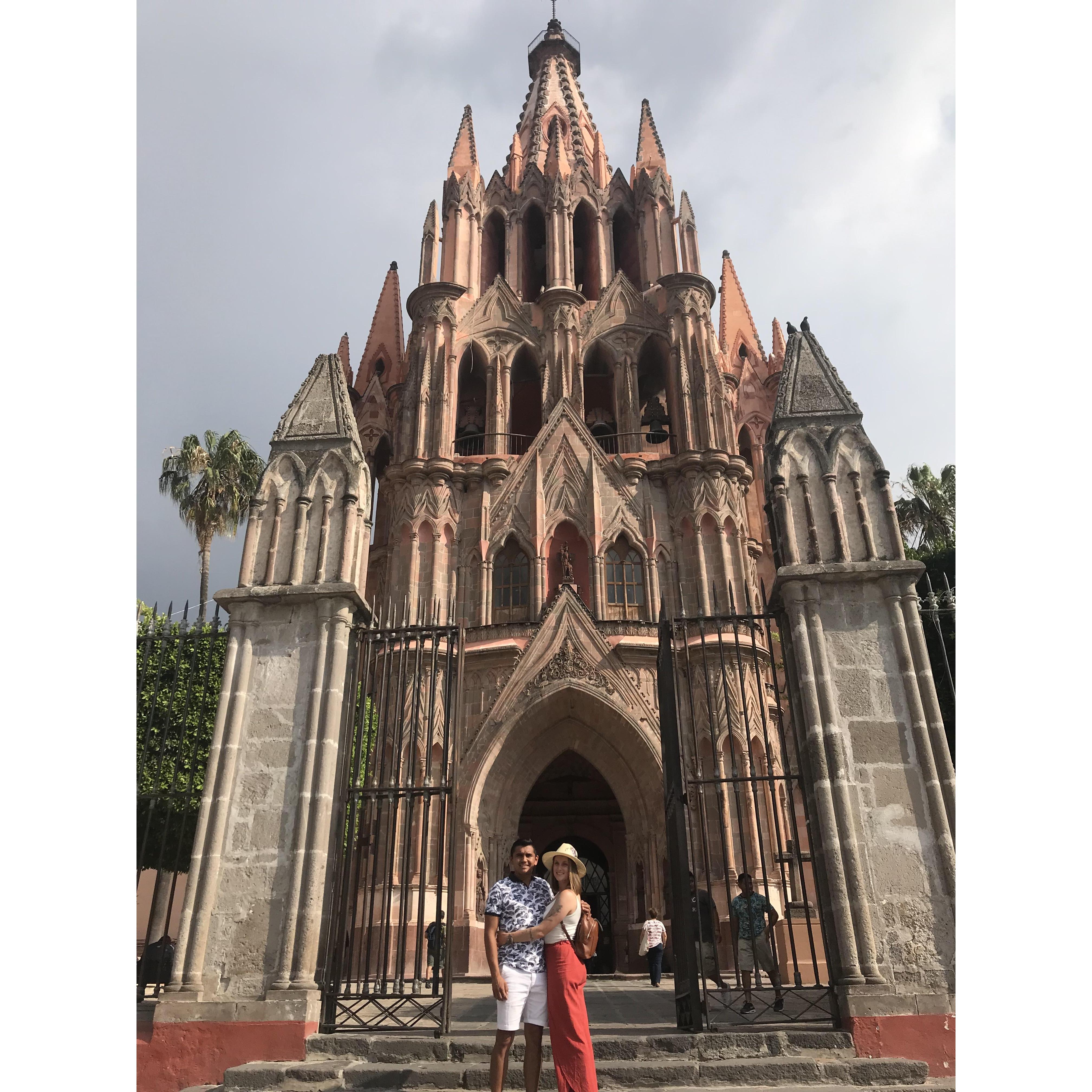 The main cathedral in San Miguel de Allende, Mexico, June 2019.