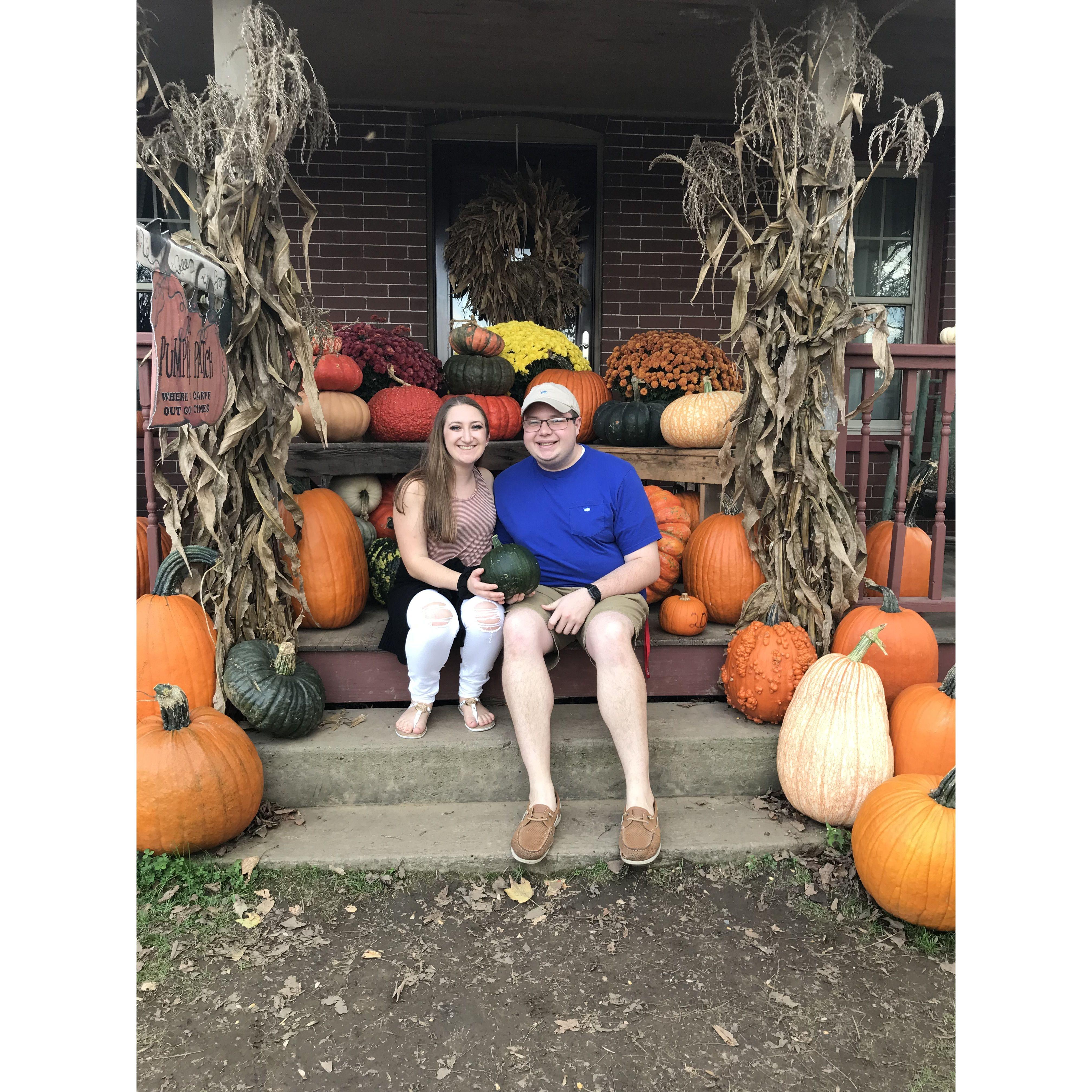 Our first year dating (2017) at a pumpkin patch near Lock Haven University.