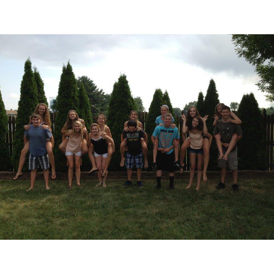 This photo is from an 8th grade graduation party at a mutual friend's house.