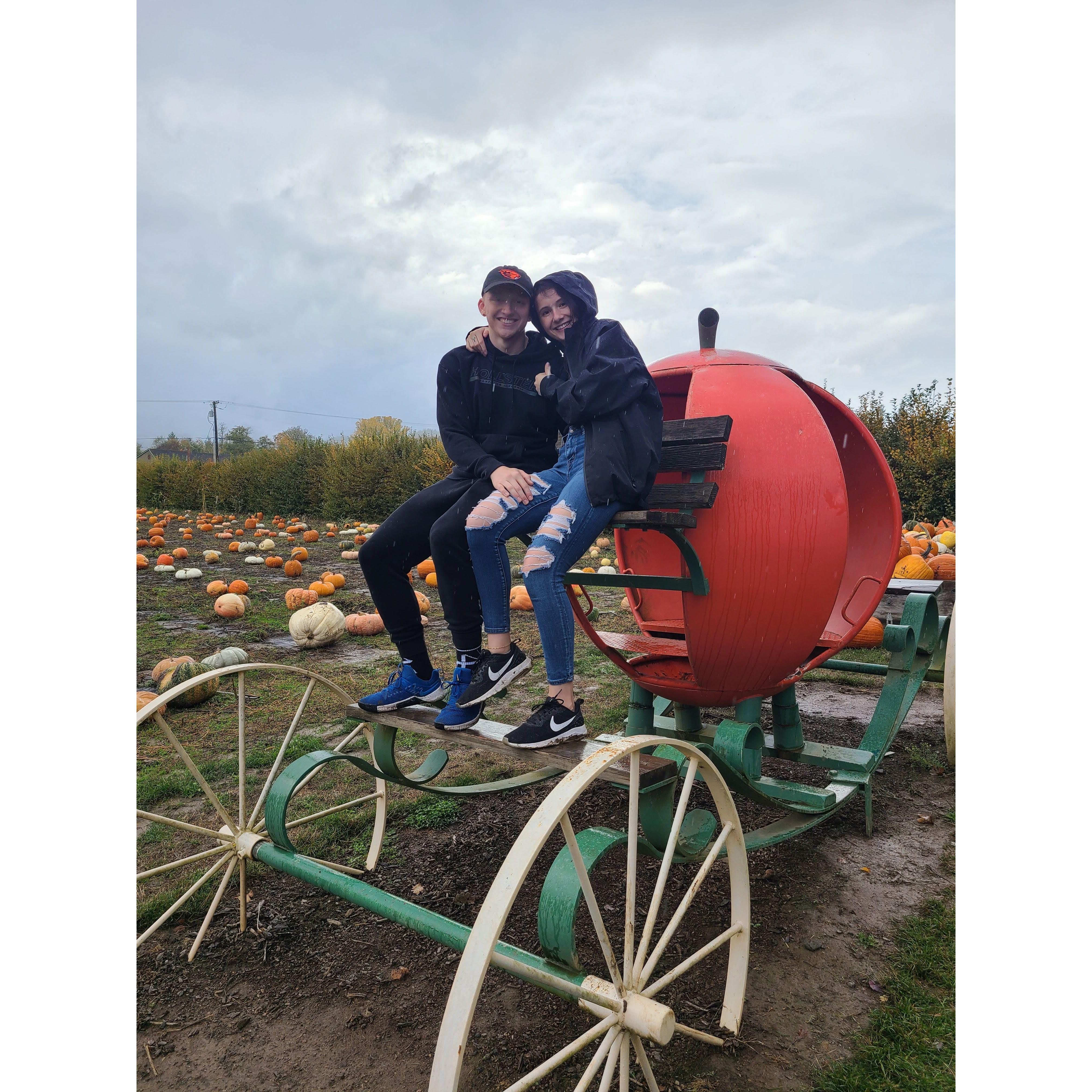 Our second pumpkin patch experience, picture credit to Jon