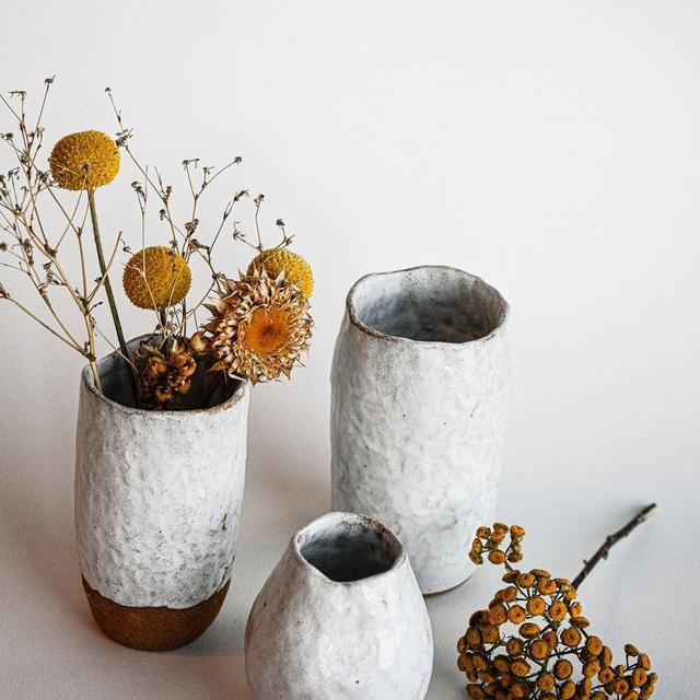 set of three abstract vases