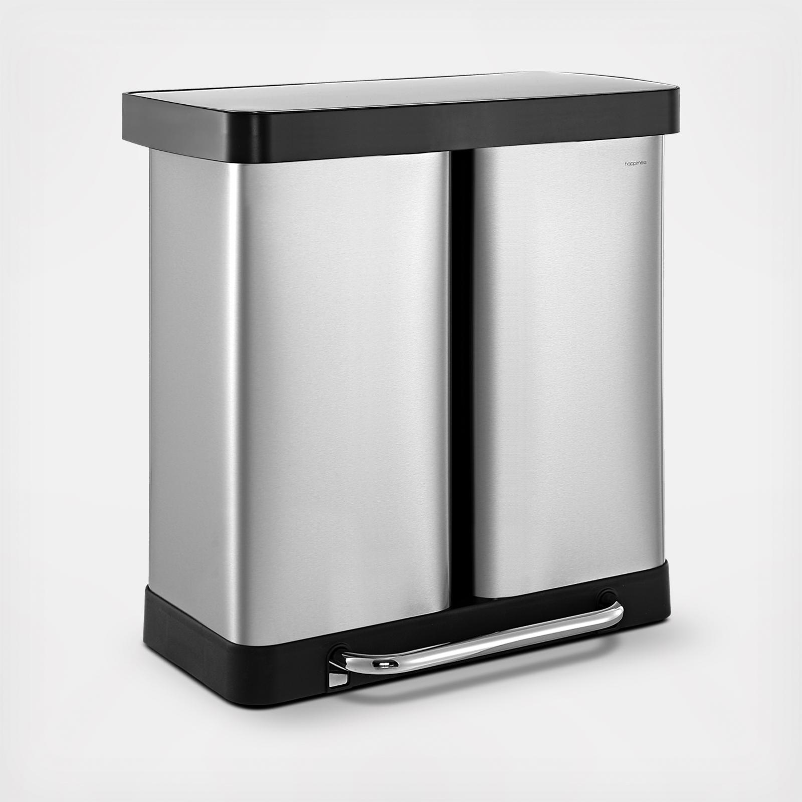 happimess Chuck Kitchen/Office 17.2-Gallon Open-Top Trash Can, Chrome