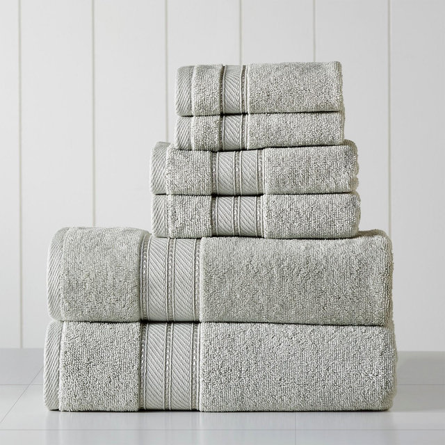 Modern Threads Spunloft 6 Piece Towel Set, Gray