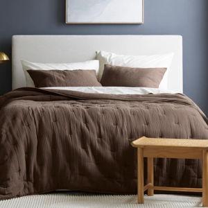 Organic Airy Gauze Dream Quilt Set - Chocolate, Full/Queen