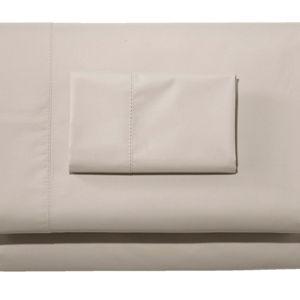 280-Thread-Count Pima Cotton Percale Sheet Set - Queen, Silver Sand