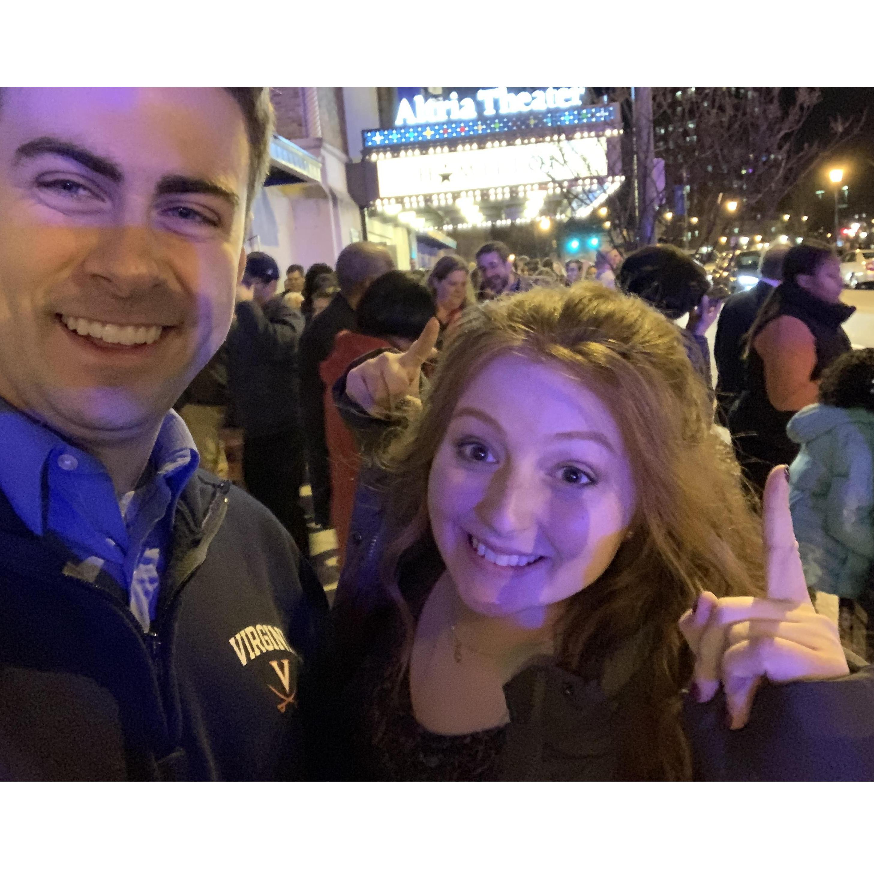 Seeing the musical "Hamilton" live in Richmond over Christmas break was a blast!