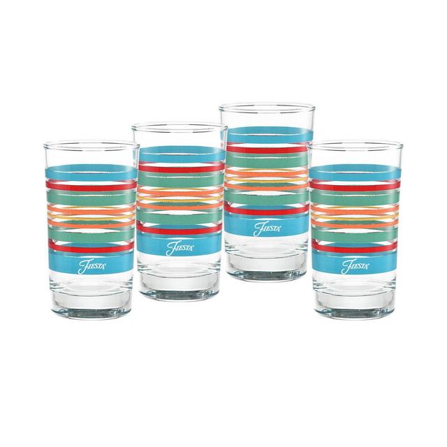Fiesta Rainbow Radiance Stripes 7-Ounce Juice Glass Set of 4