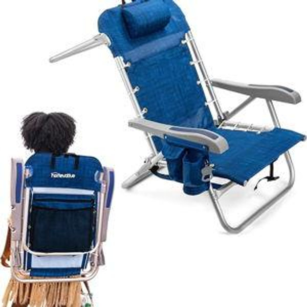 Homevative Backpack Fold-Up Beach Chair, Cooler+
