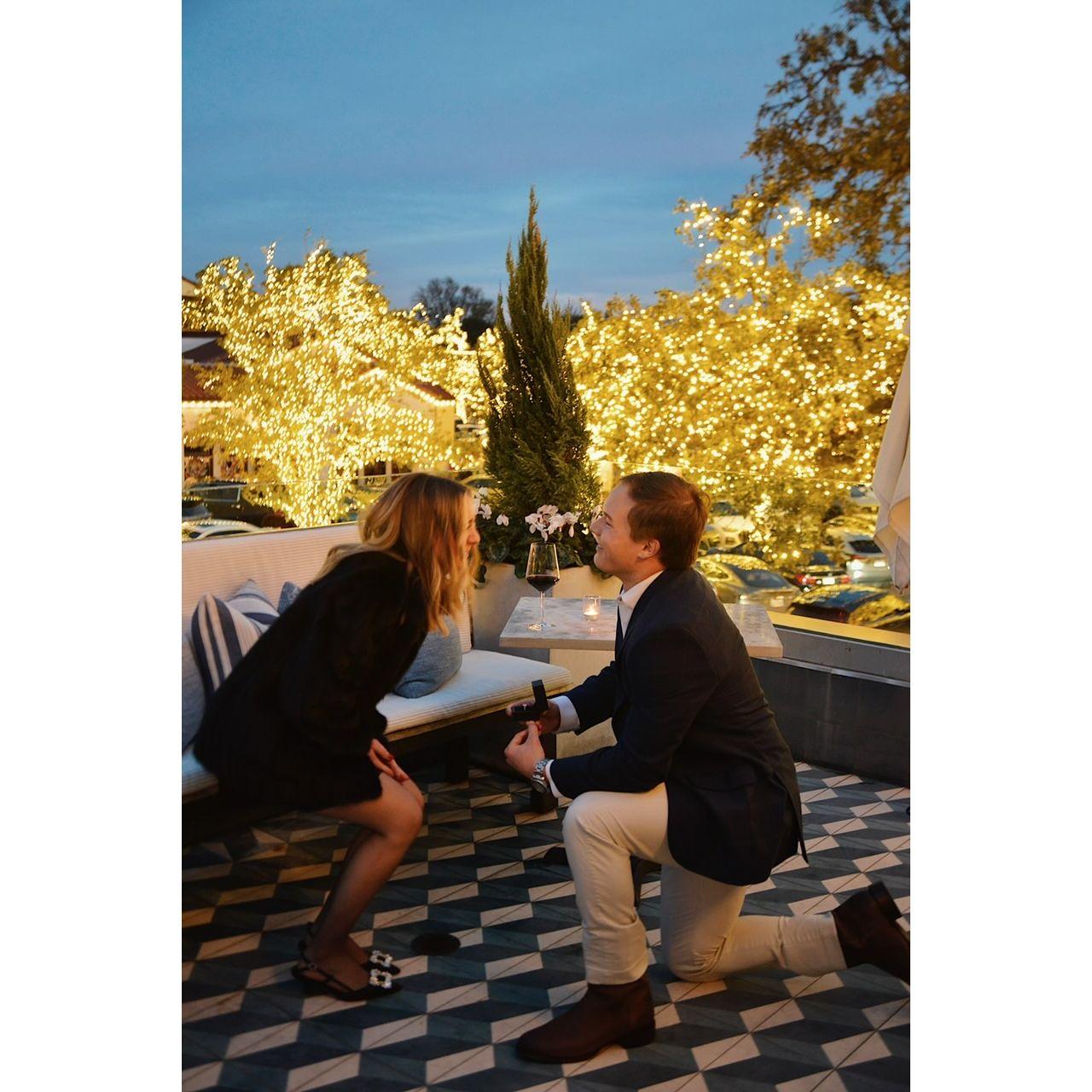 When Zach popped the question at Fachini in HP Village!