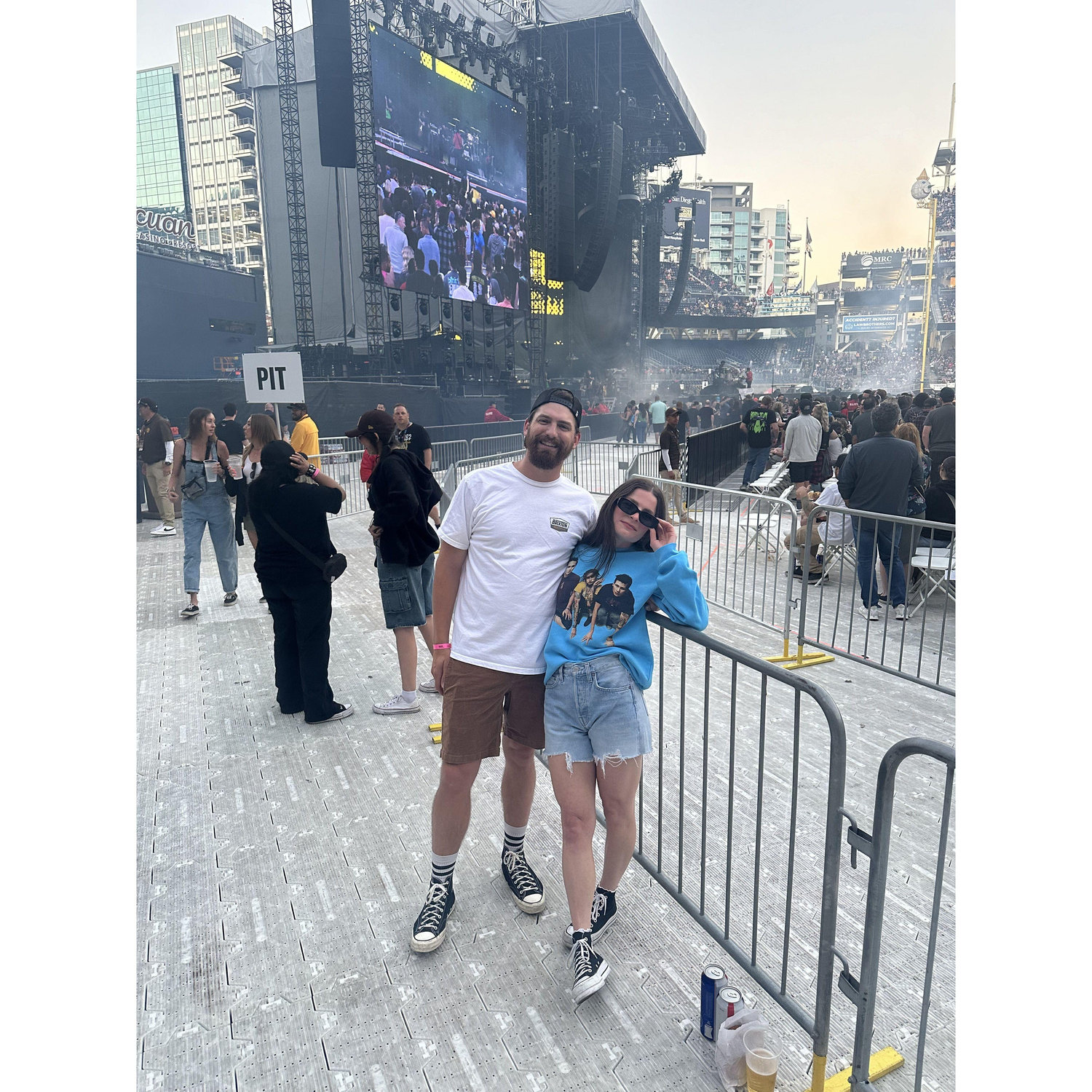 Brodie surprised Chesi with VIP tickets to Blink 182 at Petco Park!