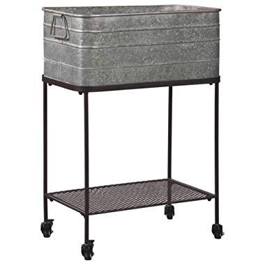 Signature Design by Ashley - Vossman Beverage Tub - Antique Gray/Brown