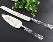 Cake cutter wedding cake server set custom...