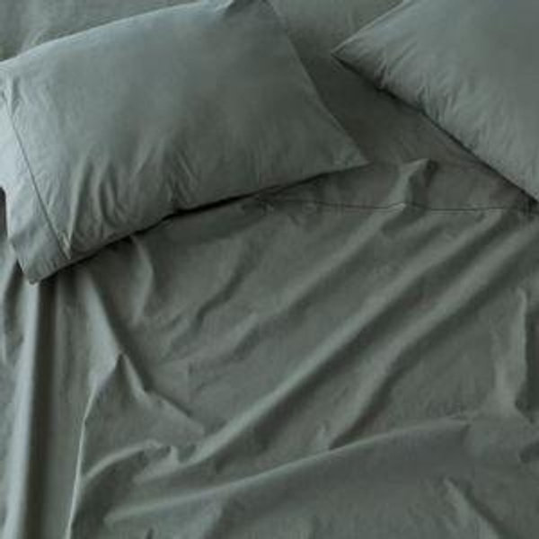 Stonewashed Organic Cotton Percale King Sheet Set- Aegean