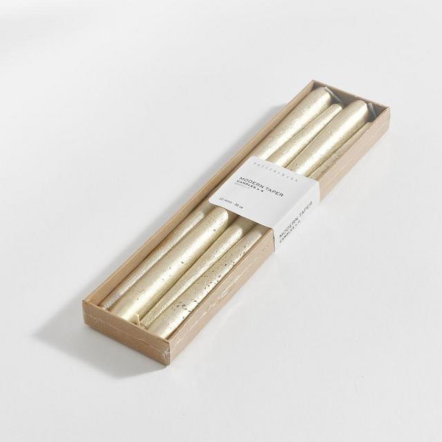 Modern Taper Candles, Set of 4 - Silver