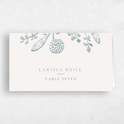 White Wedding Place Card - Preciada