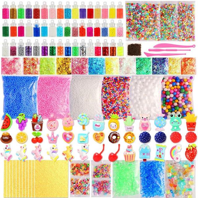 160 Pack Slime Supplies Making kit for Kids – Slime Mix Ins Accessories Include Slime Charms, Foam Balls for Creative Slime Making ﻿