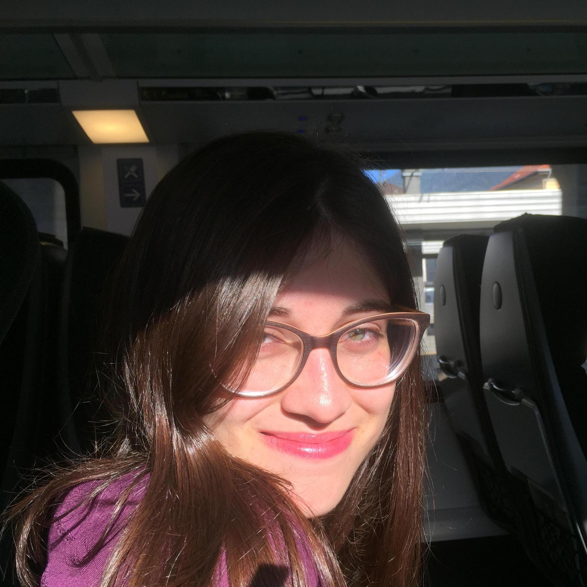 May 23, 2018: Cait on the train ride to Salzburg.