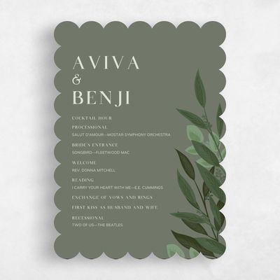 Green Scalloped Wedding Program - Summerlin