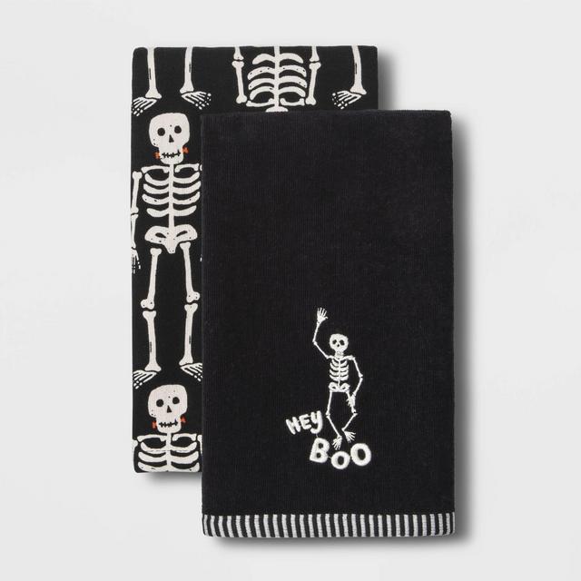 2pk Halloween Hey Boo Hand Towels Black - Hyde & EEK! Boutique™