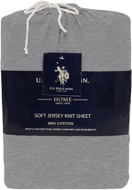 U.S. Polo Assn. All Season, Soft and Cozy T-Shirt Material, 1800 Thread Count 4-Piece Heather Jersey Sheet Set