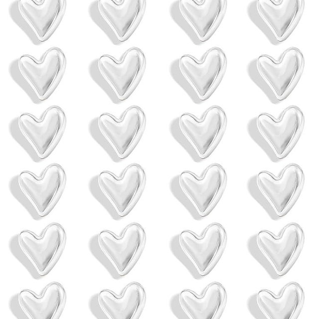 24PCS Silver Fridge Magnets Cute Love Heart Refrigerator Magnets, Decorative Magnets for Whiteboard Cabinet Locker, Lovely Fun Magnets for Classroom Home Kitchen Office Decor