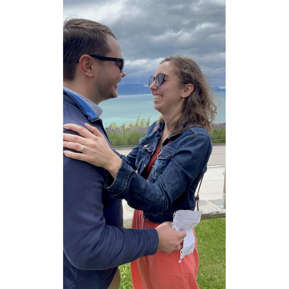 She said yes in Switzerland!