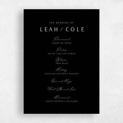 Black Wedding Program - Elincourt
