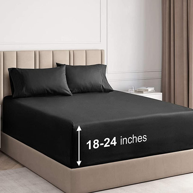 Extra Deep Pocket Sheets - 4 Piece Sheet Set - Queen Sheets Deep Pocket- Extra Deep Pocket Queen Sheets - Deep Fitted Sheet Set - Extra Deep Pocket Queen Size Sheets - Easily Fits Extra Deep Mattress