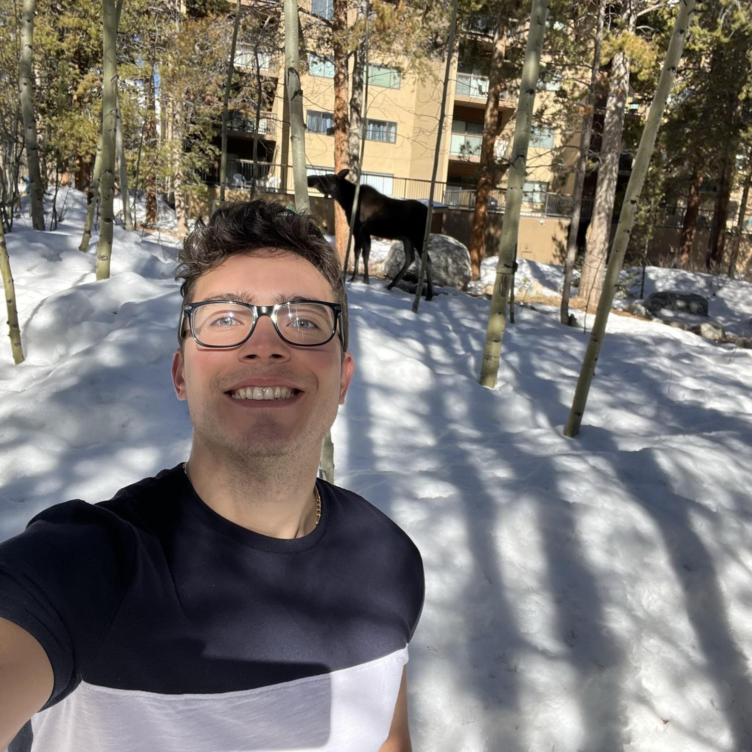 Dan saw a moose in Breck and scared Petra so much when he decided to go closer to it to take a selfie.