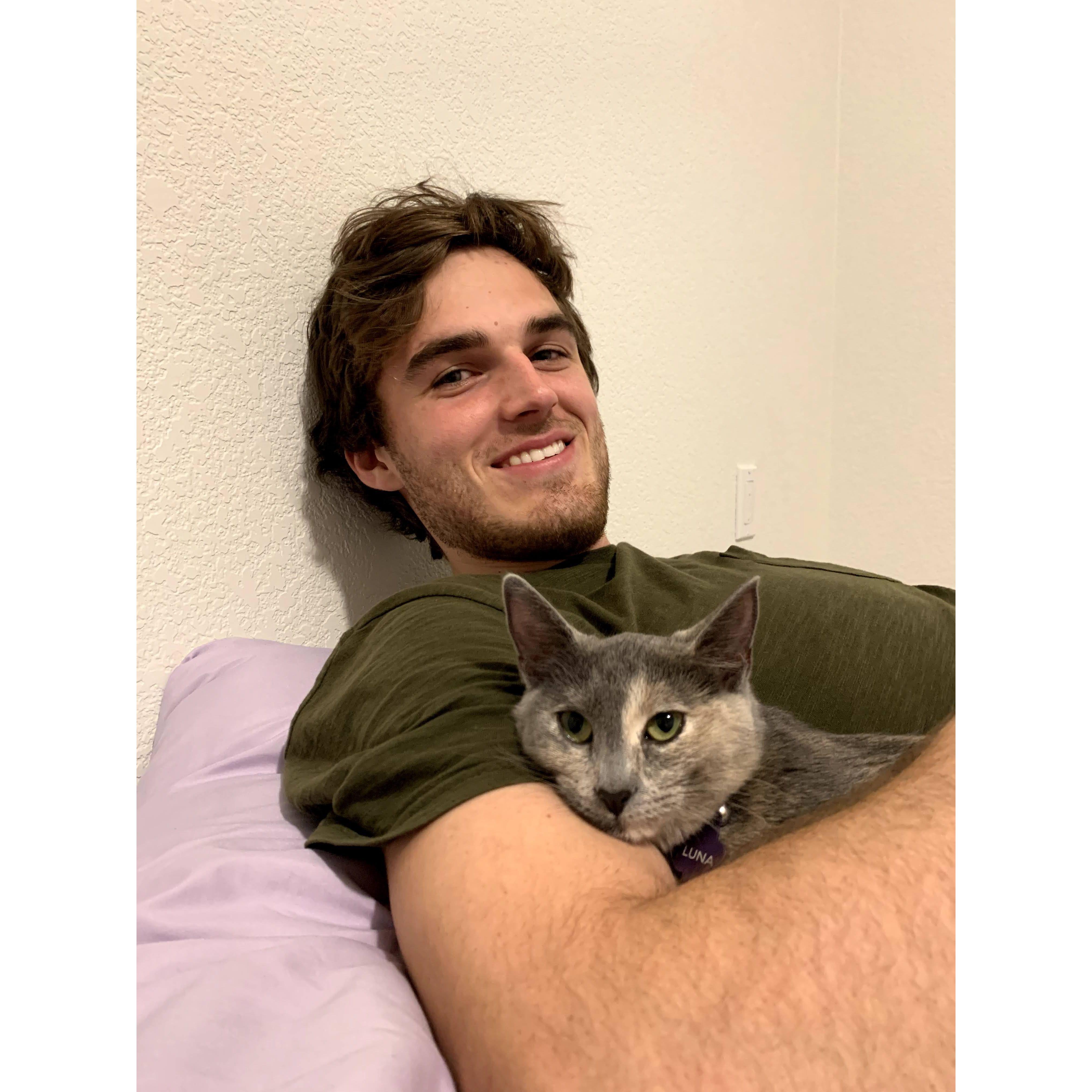 Bonding time with Ross and baby Luna