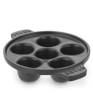 Staub Cast-Iron Escargot Dish with 6 Holes, 5 3/4", Black