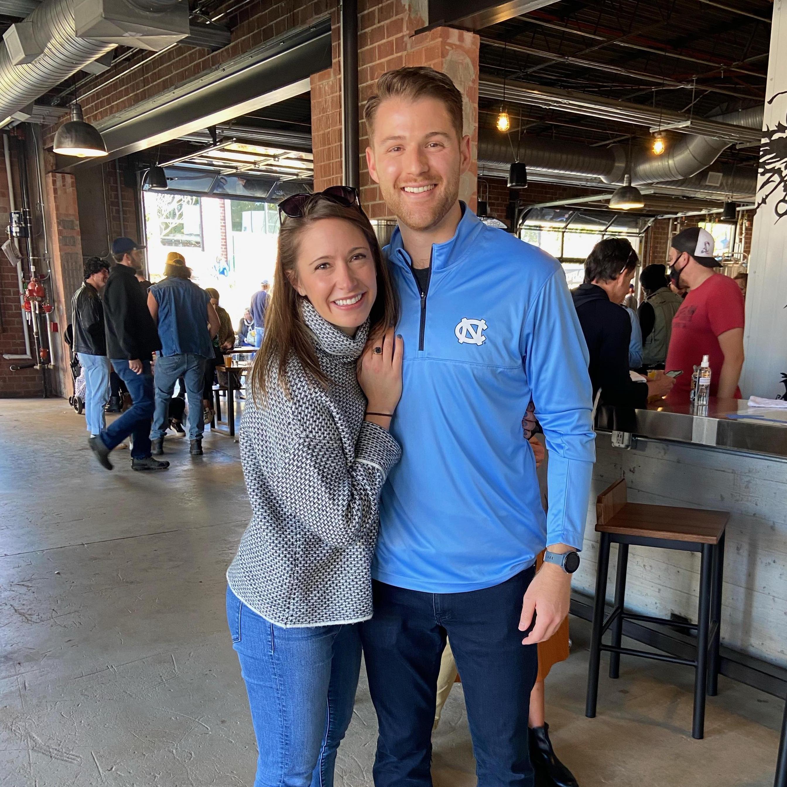 Gameday ready to cheer on the Heels... and the weekend G surprised A with ring shopping! - October 2020