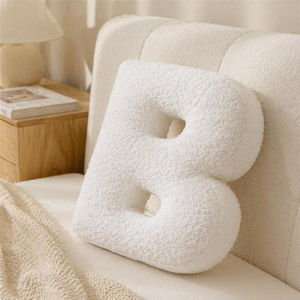 Letter Plush Pillow, Letter Hugging Throw Pillows, Decorative Initial Letter Shaped Throw Pillows for Bed Couch, Letter Pillows English Alphabet A to Z for Sofa Bedroom Living Room Decor (B)