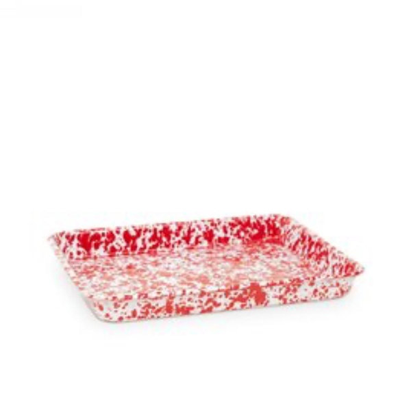 Splatter Small Rectangle Tray Red Splatter