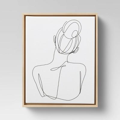 Woman Figural Wall Canvas White - Opalhouse&#8482;