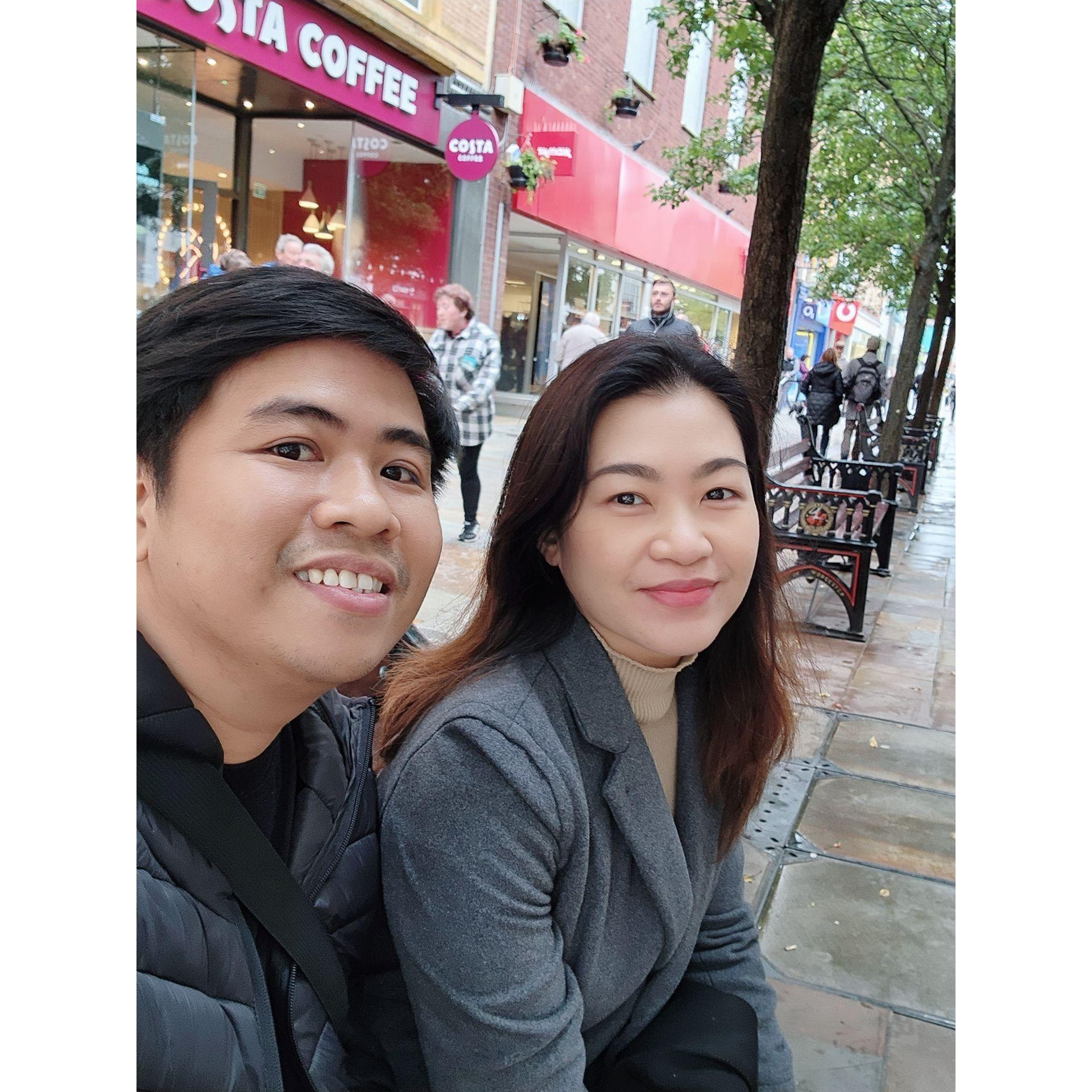 Our second photo after a walk that she did not considered a "date".